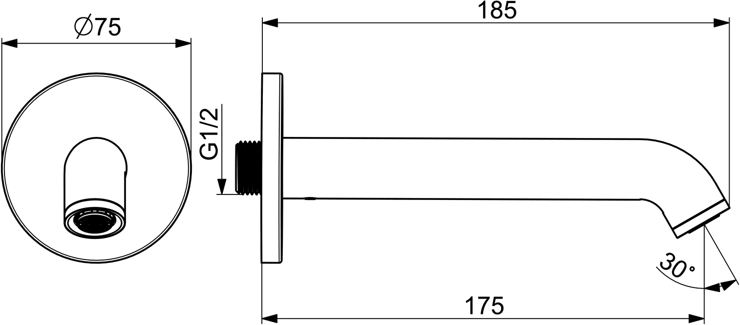 HansaVANTIS Style Auslauf HansaVANTIS 5450 L=170 Chrom