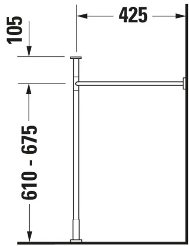 Duravit Metallkonsole Vero, Chrom Poliert, höhenverstellbar, 425x625x715-780 mm
