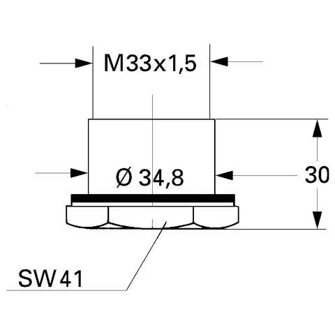 Schaftverlängerung 12937, M33x1,5x30 Schaftverlängerung 12937, M33x1,5x30