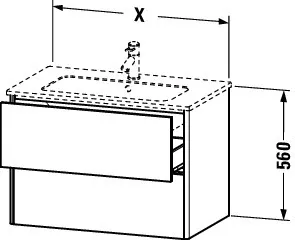 Duravit Waschtischunterschrank wandhängend „XSquare“ 61 × 56 × 47,8 cm in Taupe Matt