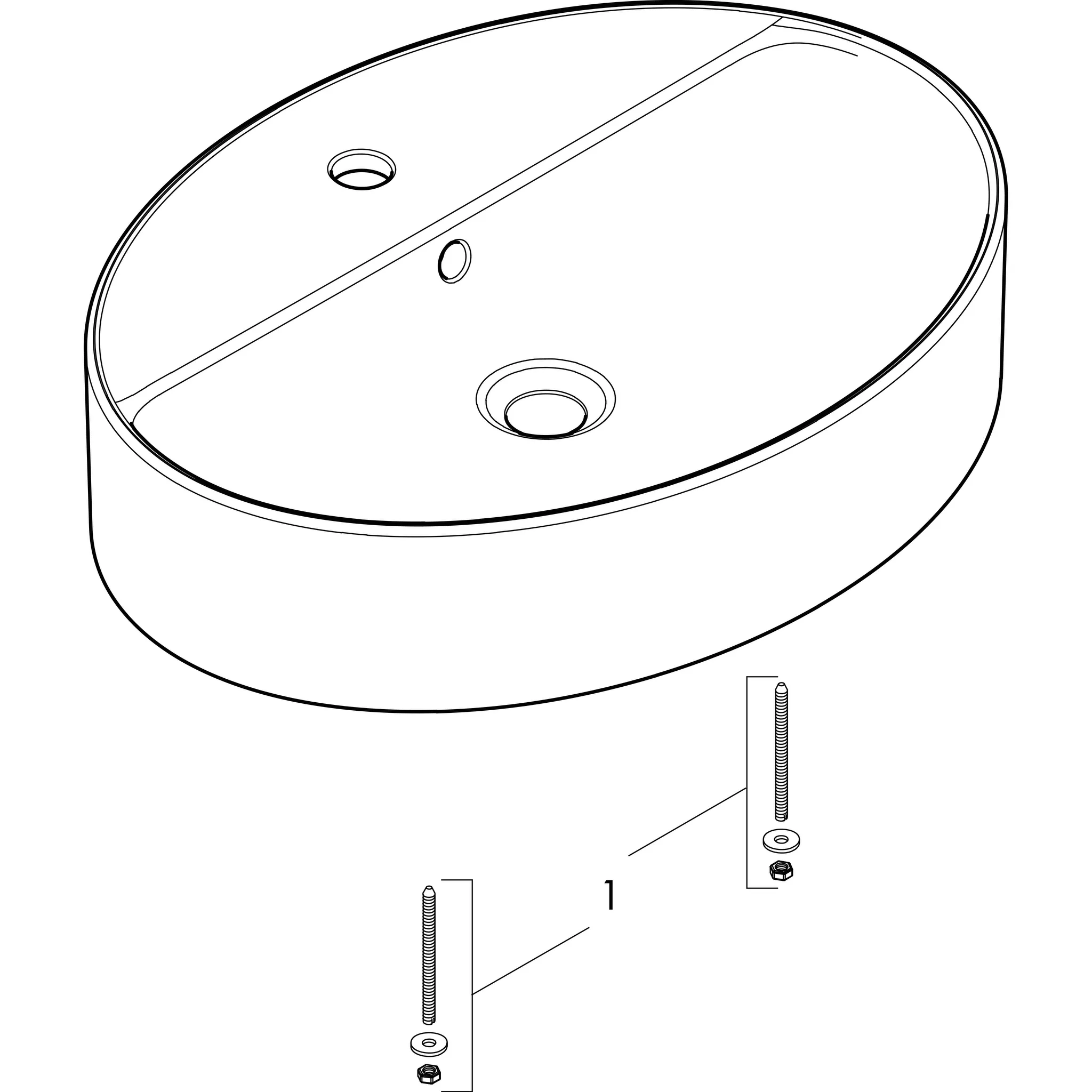 Xuniva D Aufsatzwaschtisch 600/450 mit Hahnloch und Überlauf Weiß Xuniva D Aufsatzwaschtisch 600/450 mit Hahnloch und Überlauf Weiß