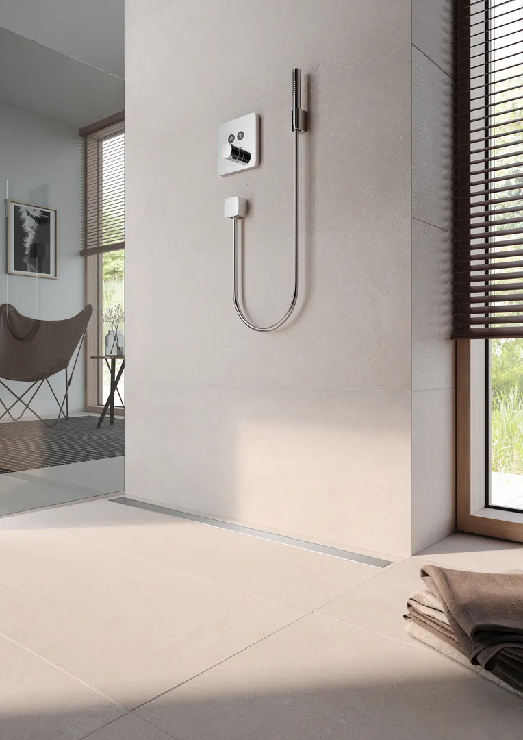 TECE Ablaufabdeckung „TECEdrainline“ quadratum in Edelstahl (gebürstet), 800 mm TECE Ablaufabdeckung „TECEdrainline“ quadratum in Edelstahl (gebürstet), 800 mm