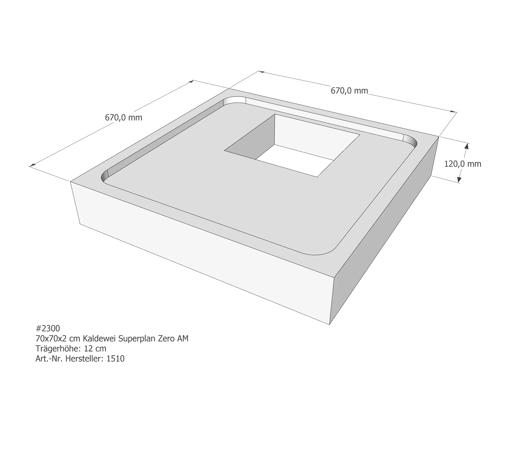 Duschwannenträger für Kaldewei Superplan Zero 70 × 70 × 2 cm Duschwannenträger für Kaldewei Superplan Zero 70 × 70 × 2 cm