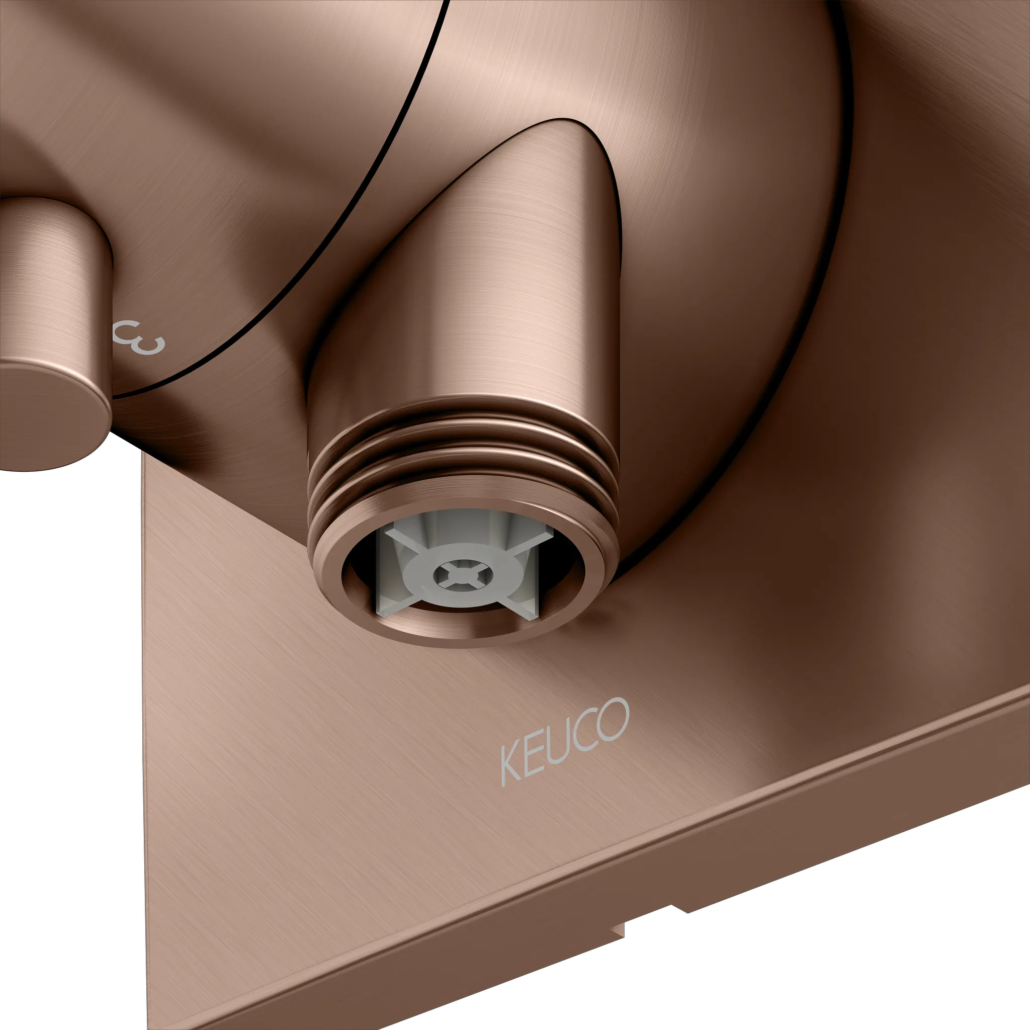 IXMO 3-Wege Ab- u. Umstellventil UP IXMO Comfort, eckig Rotgold gebürstet