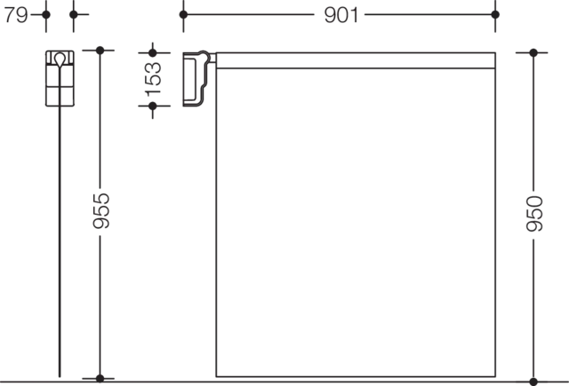 HEWI Duschvorhangstange „Serie 802 LifeSystem“ 80,5 cm