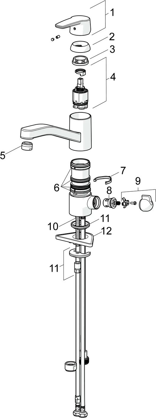 Hansa HansaPOLO Küchenarmatur Einhebelmischer mit Spülmaschinenventil HansaPOLO 5266 Ausladung 216 mm DN15 Chrom