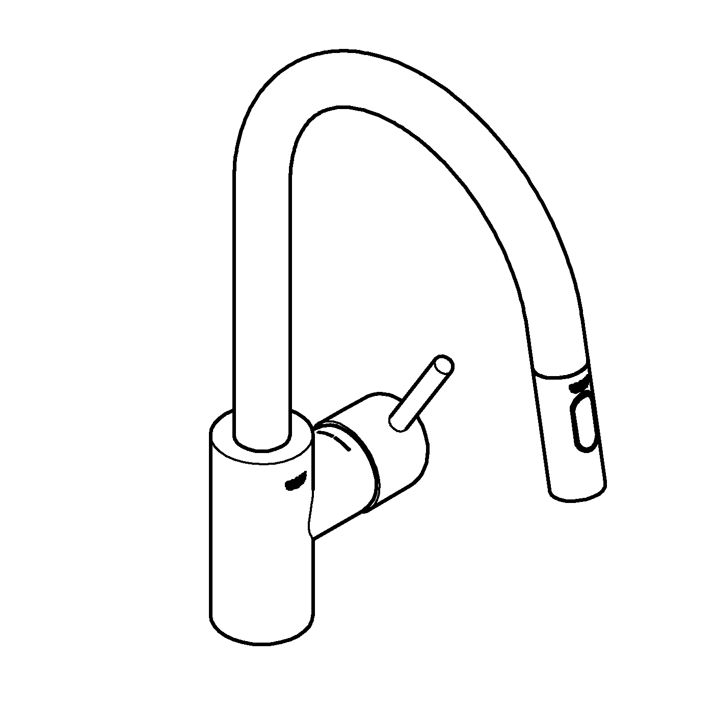 Einhand-Spültischbatterie Concetto 31483_2, hoher Auslauf, Einlochmontage, herausziehbare Dual Spülbrause, getrennte innenliegende Wasserwege – kein Kontakt mit Blei oder Nickel, chrom