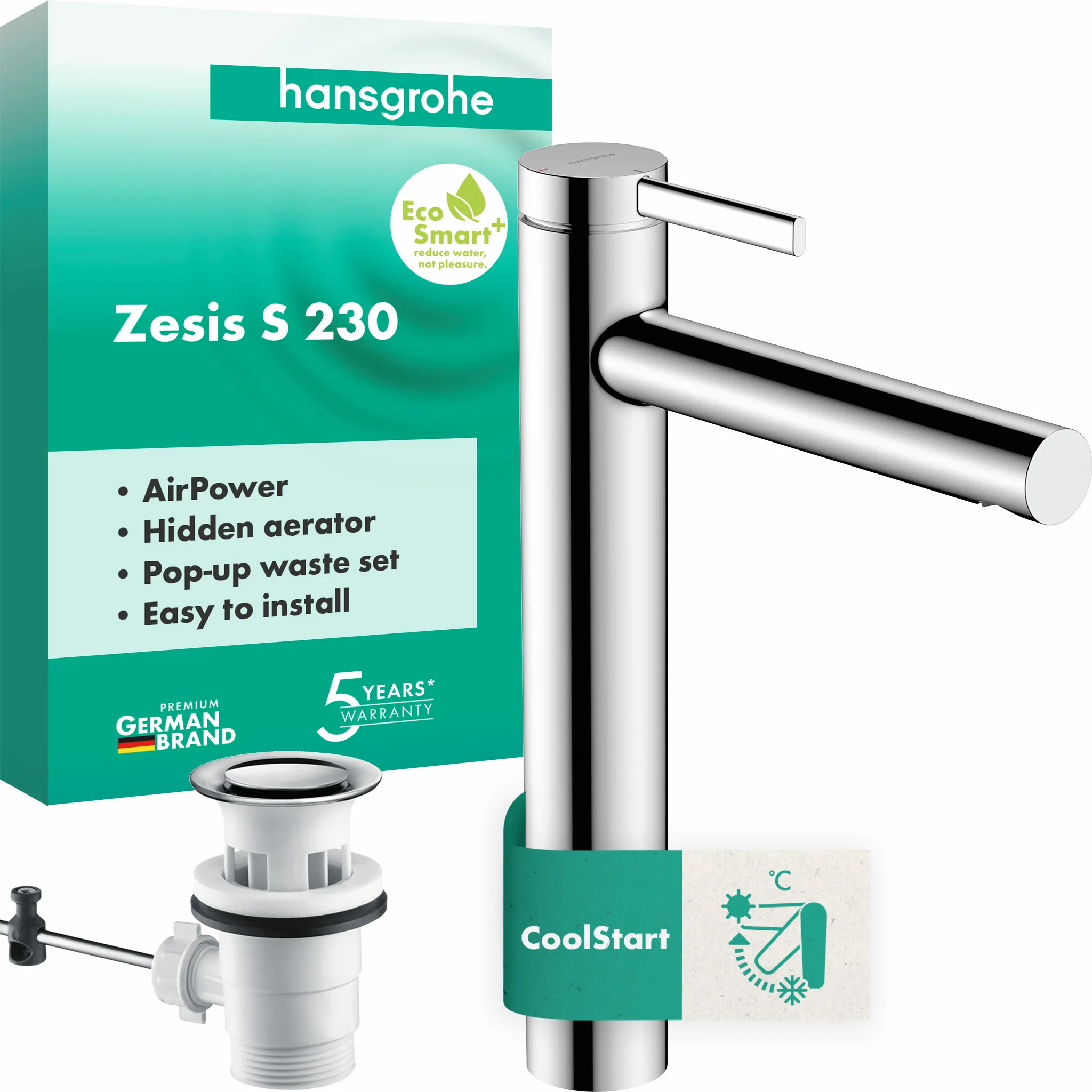 Waschtischarmatur „Zesis S“ Ausladung 178 mm in Chrom