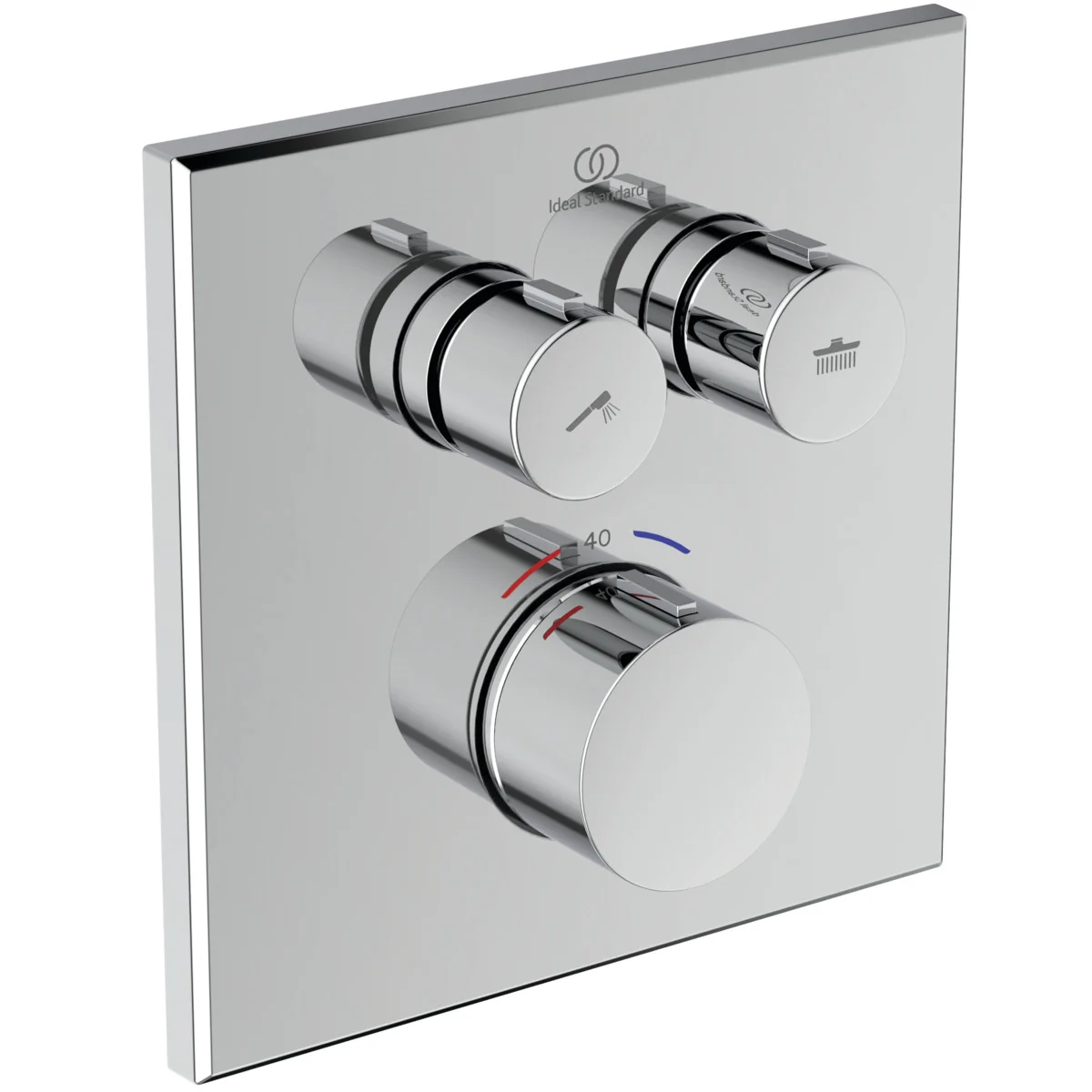 Ideal Standard Ceratherm Navigo Unterputz-Thermostat für Wanne & Dusche, 2 Verbraucher, Chrom