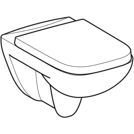 Wand-Tiefspül-WC Set mit WC-Sitz „Renova Plan“ 36 × 38,5 × 54 cm, ohne Spülrand
