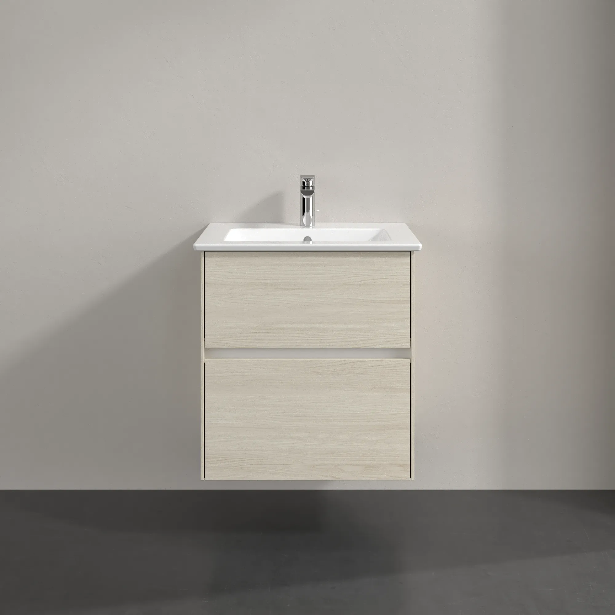 Villeroy & Boch Waschtischunterschrank „Collaro“ 561 × 610 × 480 mm White Oak, mit Beleuchtung, für Becken mittig Villeroy & Boch Waschtischunterschrank „Collaro“ 561 × 610 × 480 mm White Oak, mit Beleuchtung, für Becken mittig