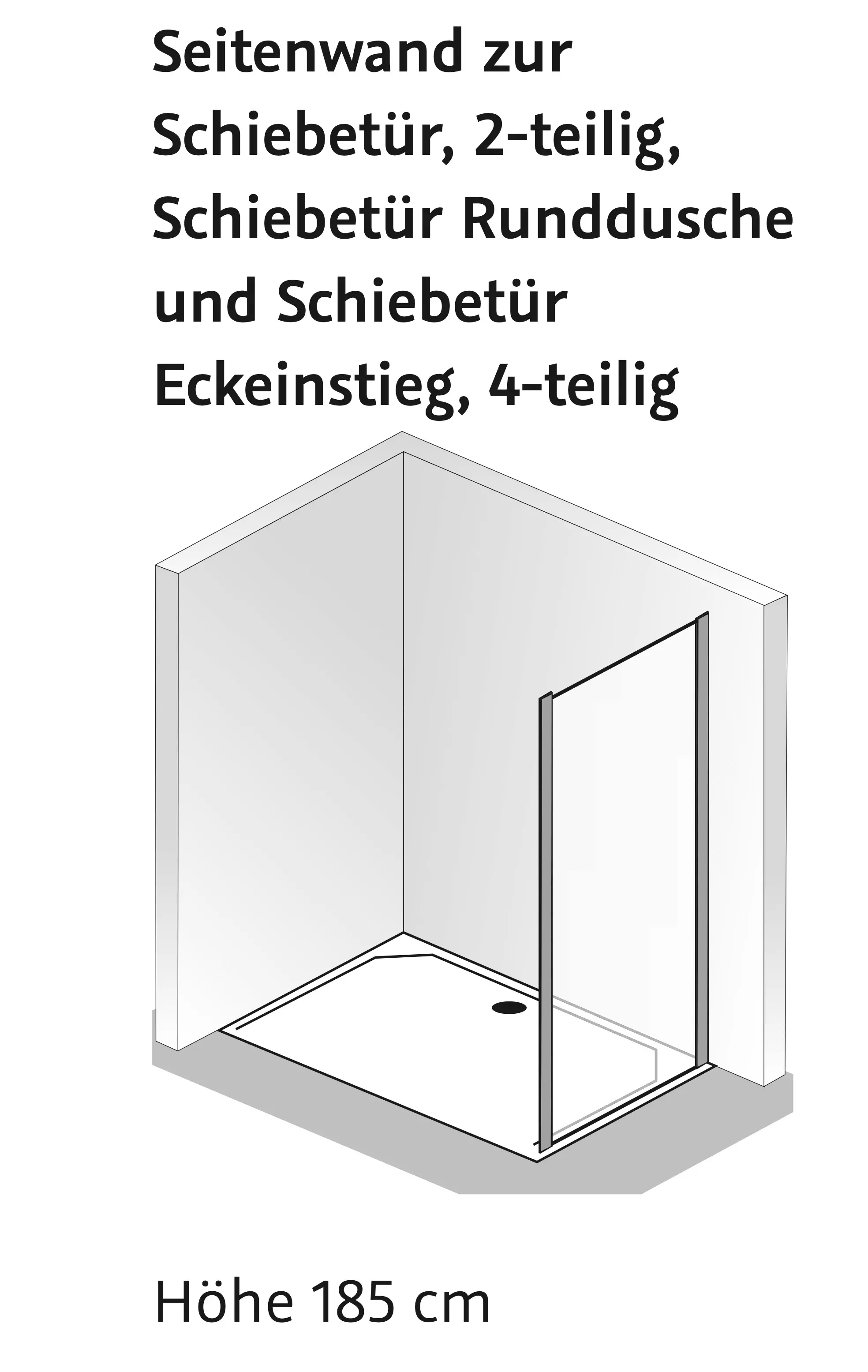 HSK gerahmte Seitenwand für Schiebetür „Favorit“ Sondermaß Glas Klar hell, Profile Weiß, für #Türbreite# HSK gerahmte Seitenwand für Schiebetür „Favorit“ Sondermaß Glas Klar hell, Profile Weiß, für #Türbreite#