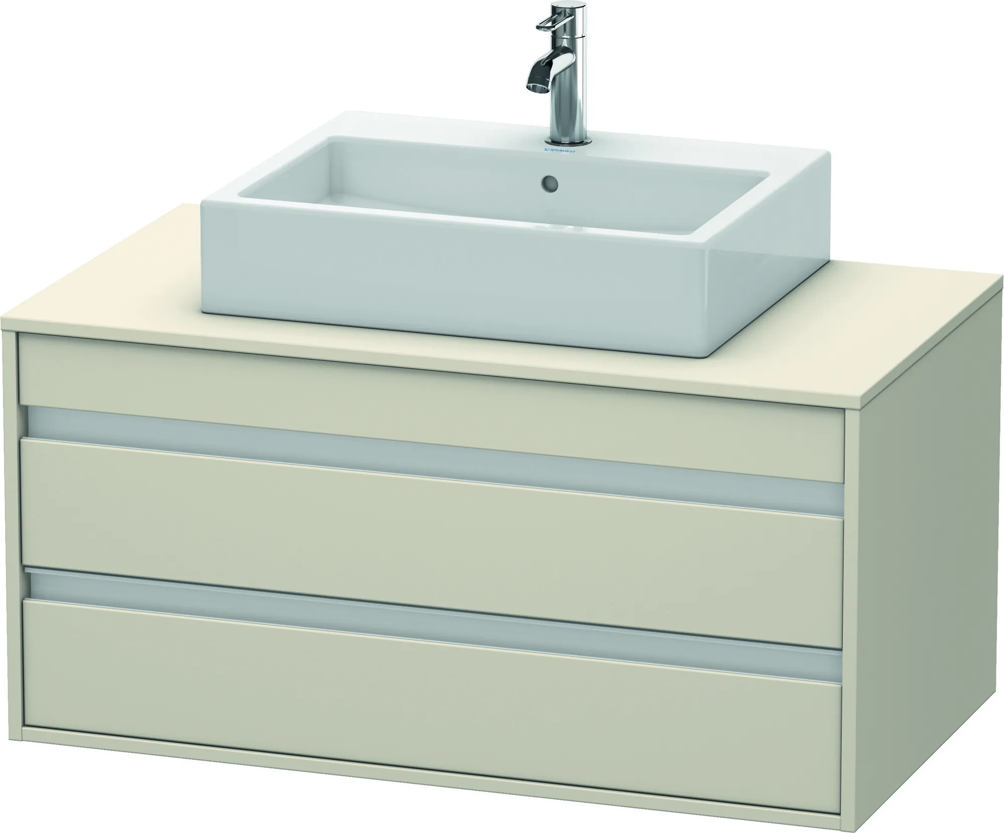 Duravit Waschtischunterschrank wandhängend „Ketho“ 100 × 49,6 × 55 cm Taupe Matt