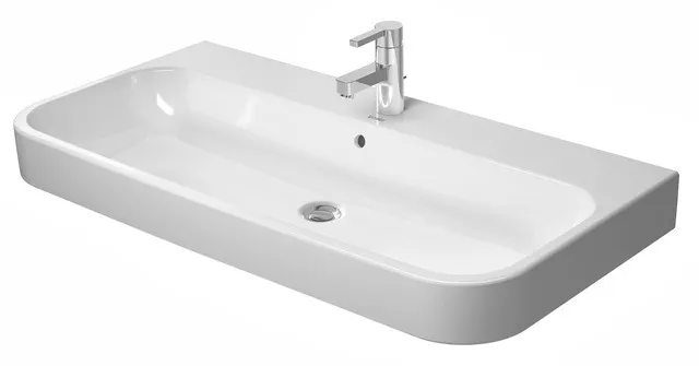 Wandwaschtisch „Happy D.2“, mit Überlauf, Hahnlochposition mittig Größe: 100 × 50,5 cm / Hahnlochbohrung: mit 1×1 Hahnlochbohrung / Hahnlochposition: mittig / Oberflächenveredelung: mit WonderGliss Wandwaschtisch „Happy D.2“, mit Überlauf, Hahnlochposition mittig Größe: 100 × 50,5 cm / Hahnlochbohrung: mit 1×1 Hahnlochbohrung / Hahnlochposition: mittig / Oberflächenveredelung: mit WonderGliss