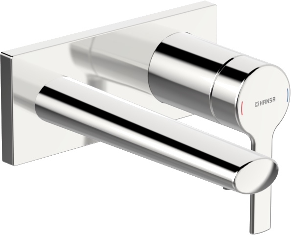 HA Einhebelmischer Fertigmontageset für Waschtischbatterie HANSARONDA 4488 Rosette eckig Ausladung 186 mm DN 15 Chrom