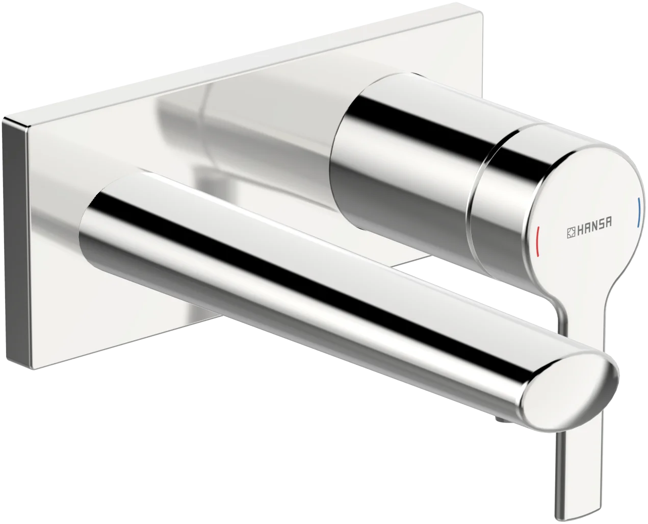 HansaRONDA Waschtischarmatur Hansaronda neu Einhebelmischer Fertigmontageset für Waschtischbatterie 4488 Rosette eckig Ausladung 186 mm DN 15 Chrom