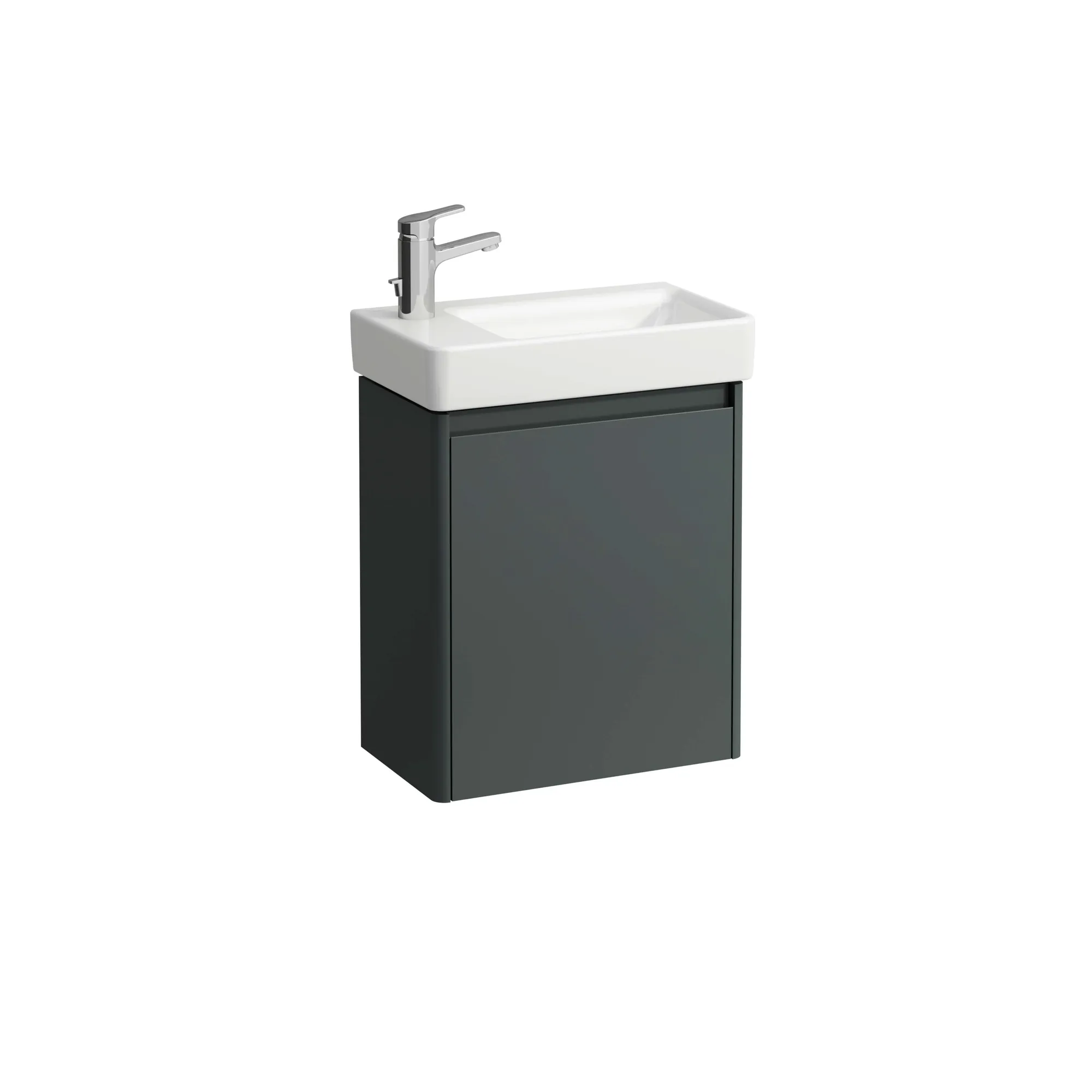 Waschtisch+Waschtischunterbau PRO S SET BASE 2.0 280x480x607 1 Hahnloch mit Überlauf 1 Tür Scharnier links mit Griffmulde weiß/we matt Waschtisch+Waschtischunterbau PRO S SET BASE 2.0 280x480x607 1 Hahnloch mit Überlauf 1 Tür Scharnier links mit Griffmulde weiß/we matt