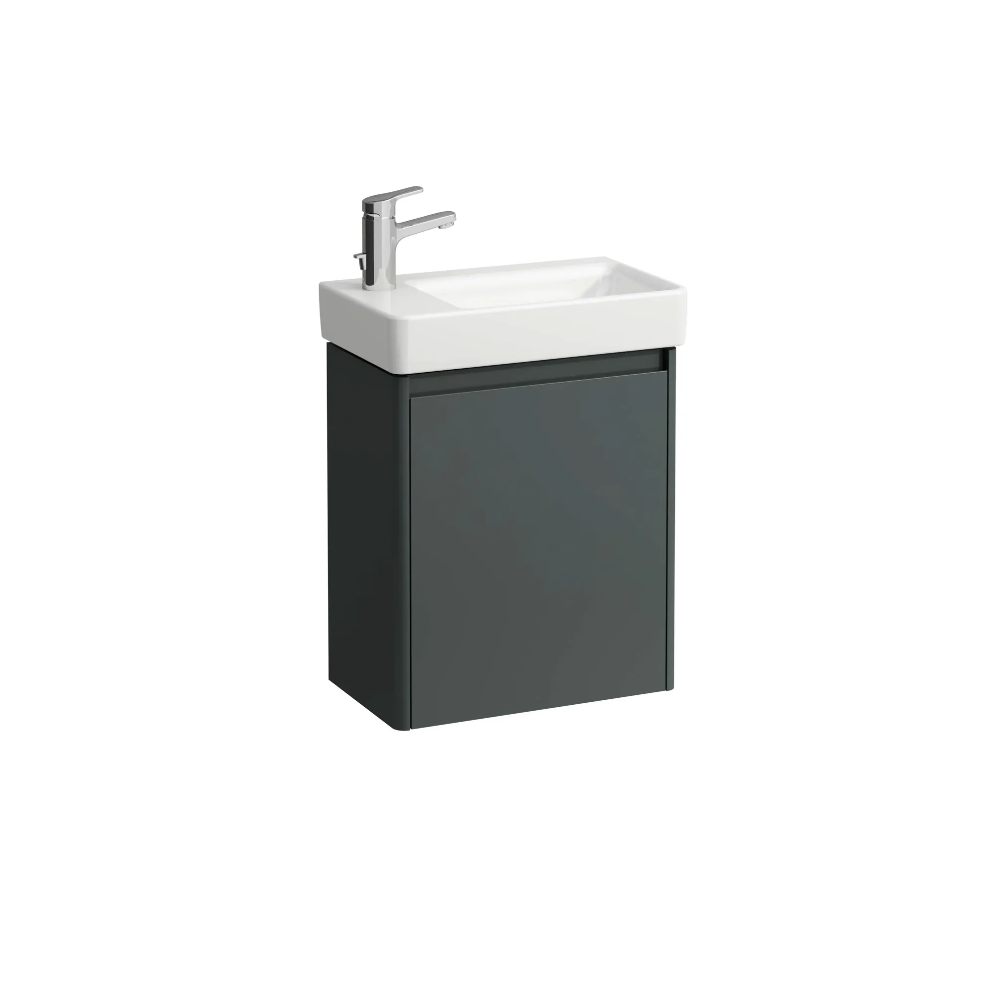 Waschtisch+Waschtischunterbau PRO S SET BASE 2.0 280x480x607 1 Hahnloch mit Überlauf 1 Tür Scharnier links mit Griffmulde weiß/we matt Waschtisch+Waschtischunterbau PRO S SET BASE 2.0 280x480x607 1 Hahnloch mit Überlauf 1 Tür Scharnier links mit Griffmulde weiß/we matt