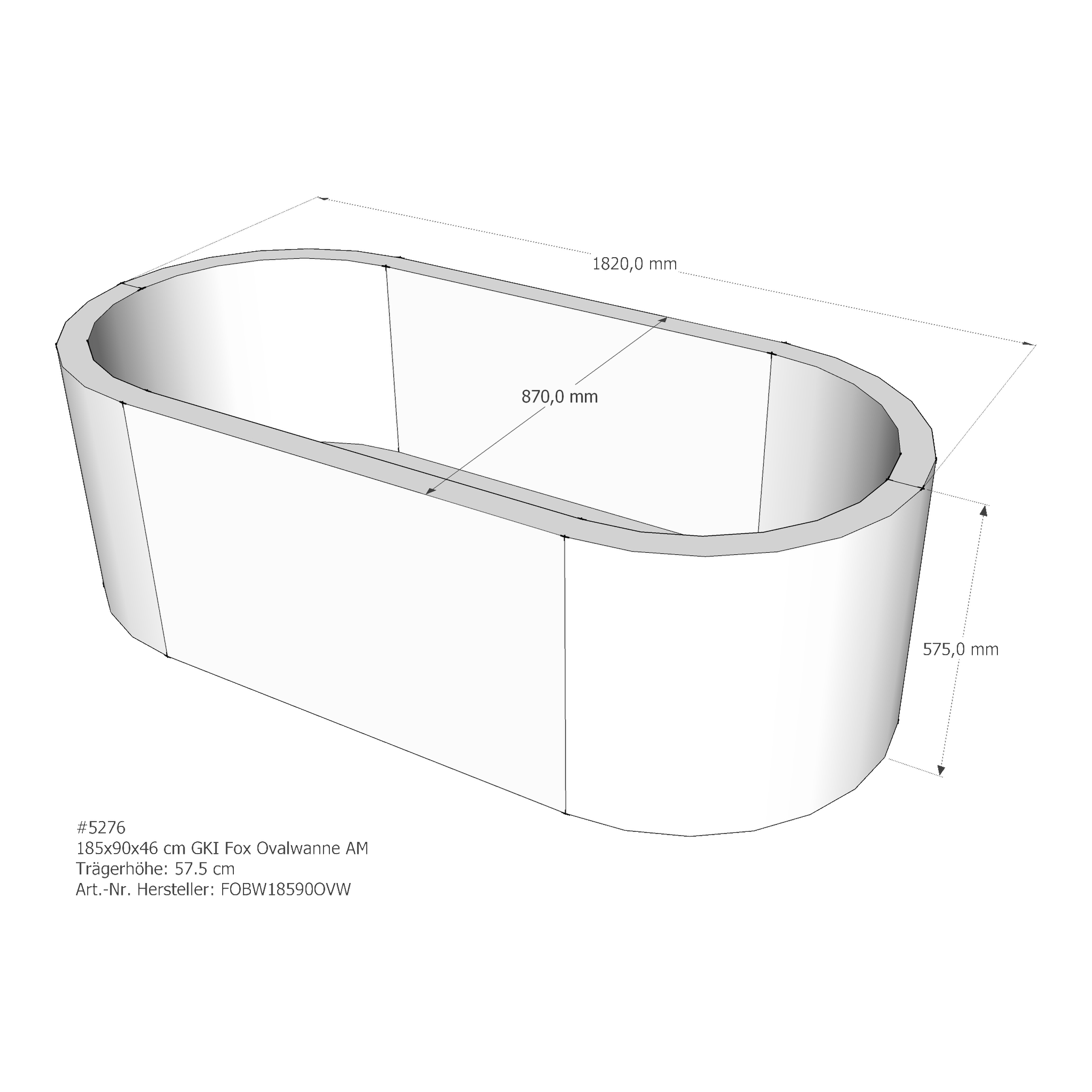 Duschwannenträger für GKI Fox 185 × 90 × 46 cm Duschwannenträger für GKI Fox 185 × 90 × 46 cm