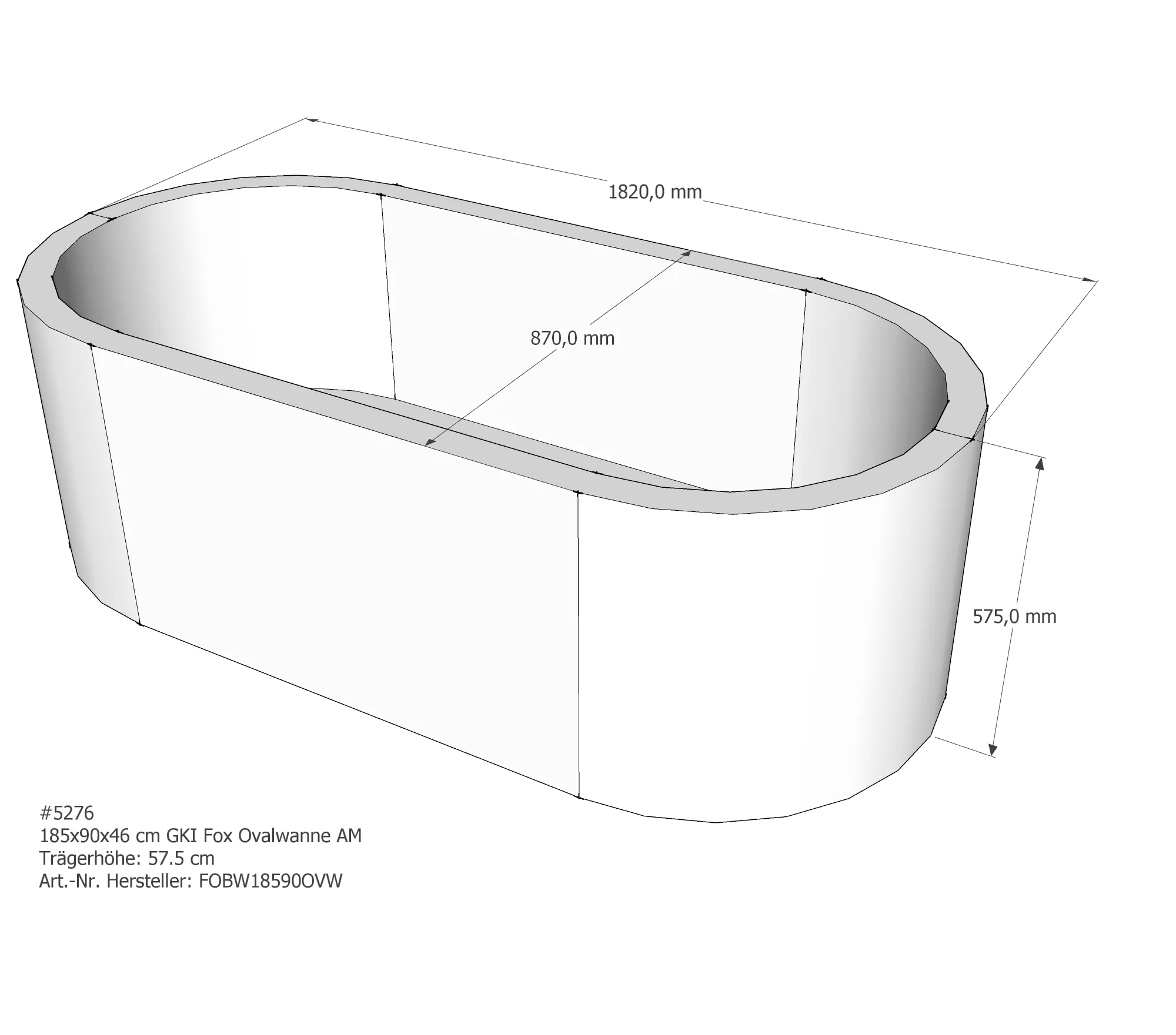 Duschwannenträger für GKI Fox 185 × 90 × 46 cm Duschwannenträger für GKI Fox 185 × 90 × 46 cm