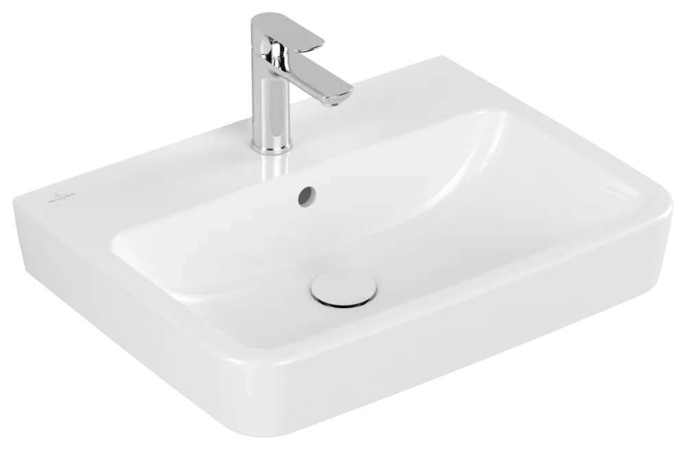 Villeroy & Boch O.novo Wandwaschbecken Eckig Weiß Alpin 600x460x175 mm mit Überlauf