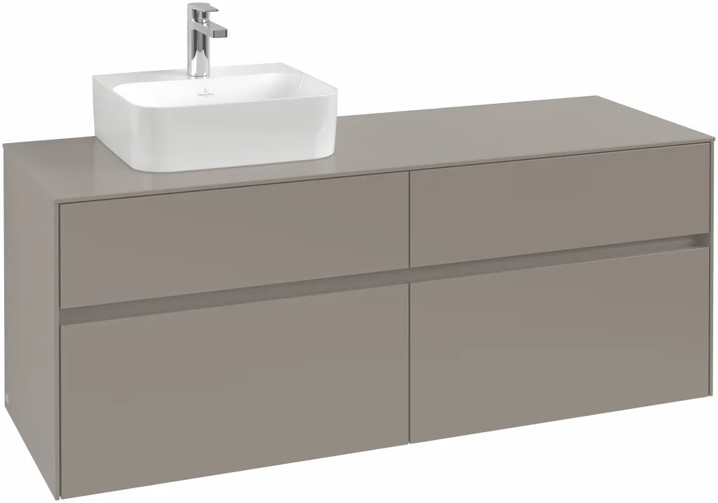 Villeroy & Boch Waschtischunterschrank „Collaro“ 1400 × 548 × 500 mm White Oak, mit Beleuchtung, für Becken links Villeroy & Boch Waschtischunterschrank „Collaro“ 1400 × 548 × 500 mm White Oak, mit Beleuchtung, für Becken links