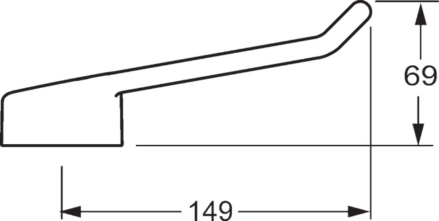 HA Langer Hebel HANSAMEDIPRO 0244 Bügelhebel Bedienungshebel lang L=149 Chrom