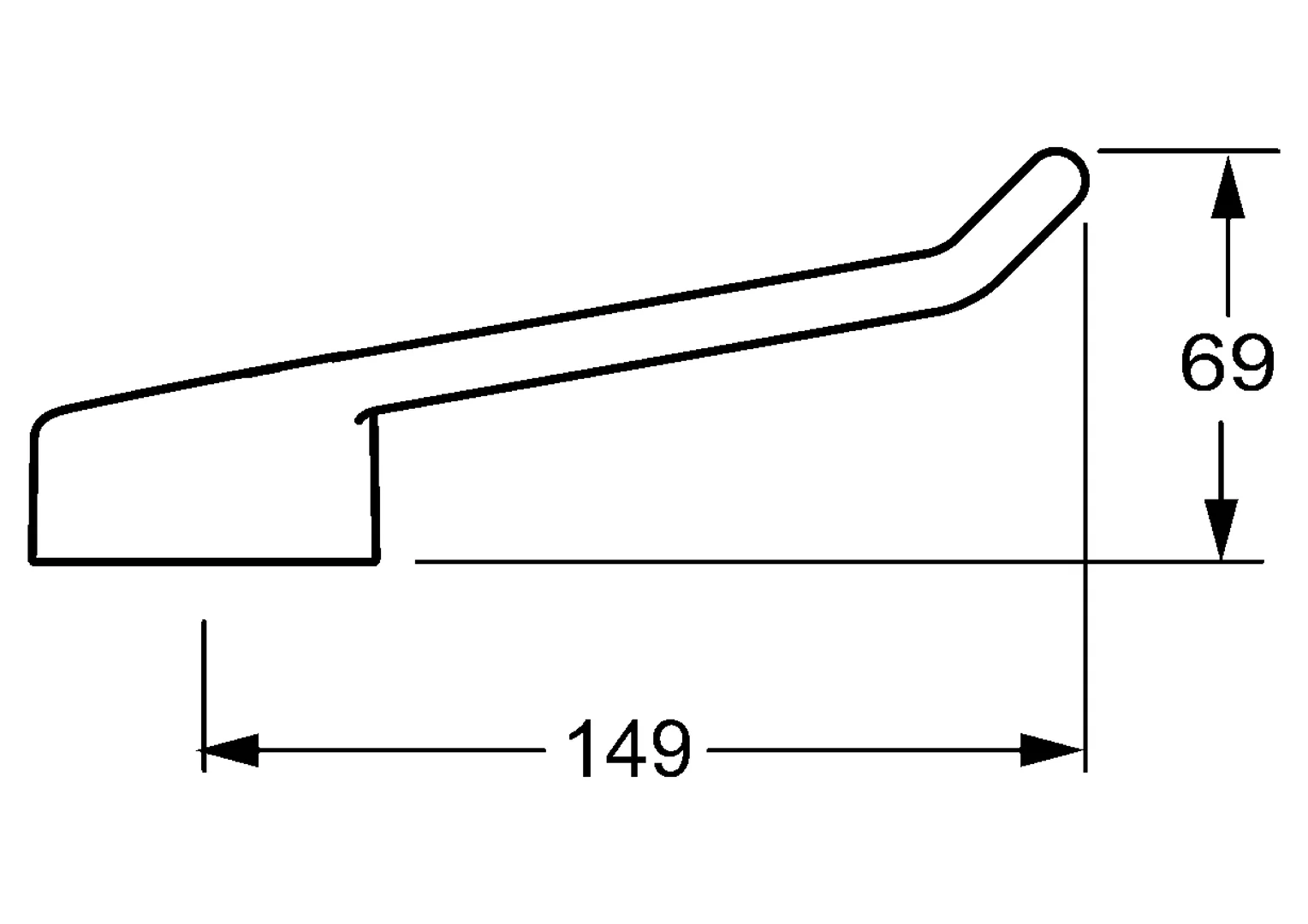 HansaMEDIPRO Langer Hebel HansaMEDIPRO 0244 Bügelhebel Bedienungshebel lang, L=149mm, Chrom