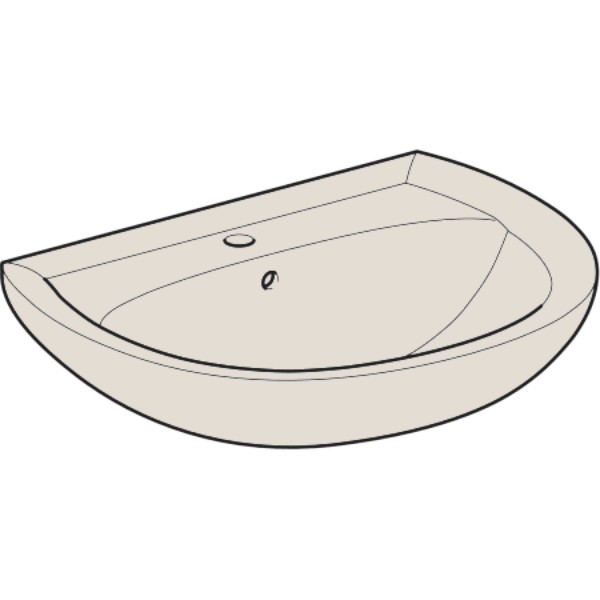 Wandwaschtisch „Renova“, mit Überlauf, Hahnlochposition mittig 65 × 51 cm Wandwaschtisch „Renova“, mit Überlauf, Hahnlochposition mittig 65 × 51 cm