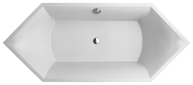 Villeroy & Boch Badewanne „Squaro“ sechseck 190 × 80 cm, sechseckig, Mittelablauf 