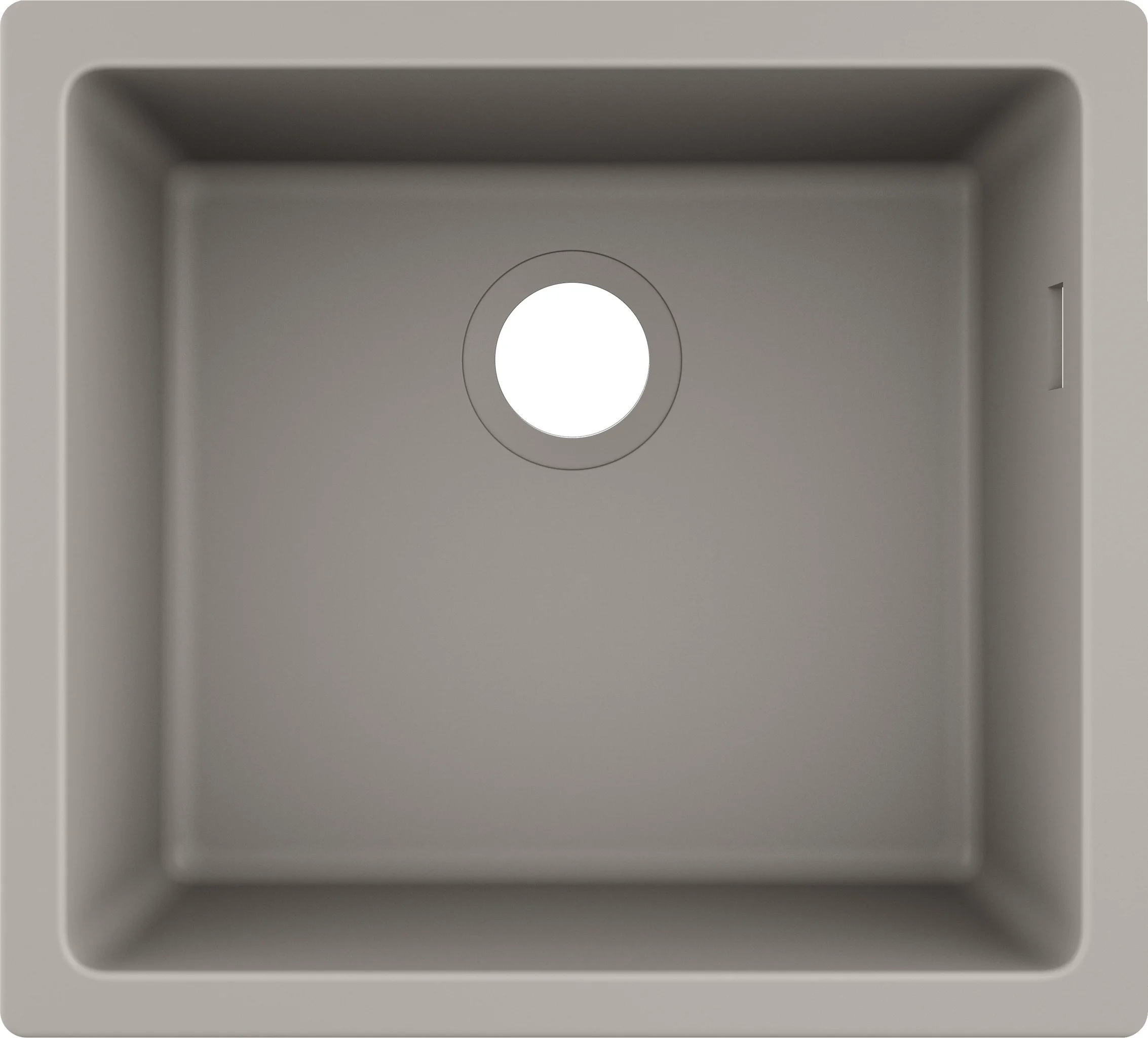 Hansgrohe S51 Unterbauspüle 450 mm, Betongrau – 7 mm stark, 1 Hauptbecken, seitlicher Überlauf rechts Hansgrohe S51 Unterbauspüle 450 mm, Betongrau – 7 mm stark, 1 Hauptbecken, seitlicher Überlauf rechts