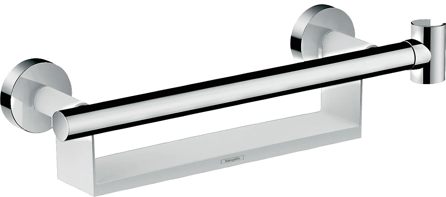 Hansgrohe Unica Haltegriff Comfort mit Ablage und Brausehalter, Weiß/Chrom