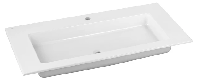 KEUCO Einbauwaschtisch „Royal 60“, mit Hahnlochbohrung in Weiß, 1057 × 538 × 17 mm KEUCO Einbauwaschtisch „Royal 60“, mit Hahnlochbohrung in Weiß, 1057 × 538 × 17 mm