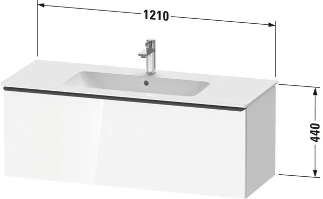 Duravit Waschtischunterschrank wandhängend „D-Neo“ 121 × 44 × 46,2 cm Basalt Matt Duravit Waschtischunterschrank wandhängend „D-Neo“ 121 × 44 × 46,2 cm Basalt Matt