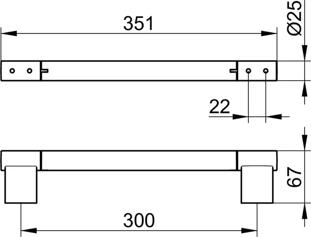 Plan 14907070000 Haltegriff 300 mm Edelstahl