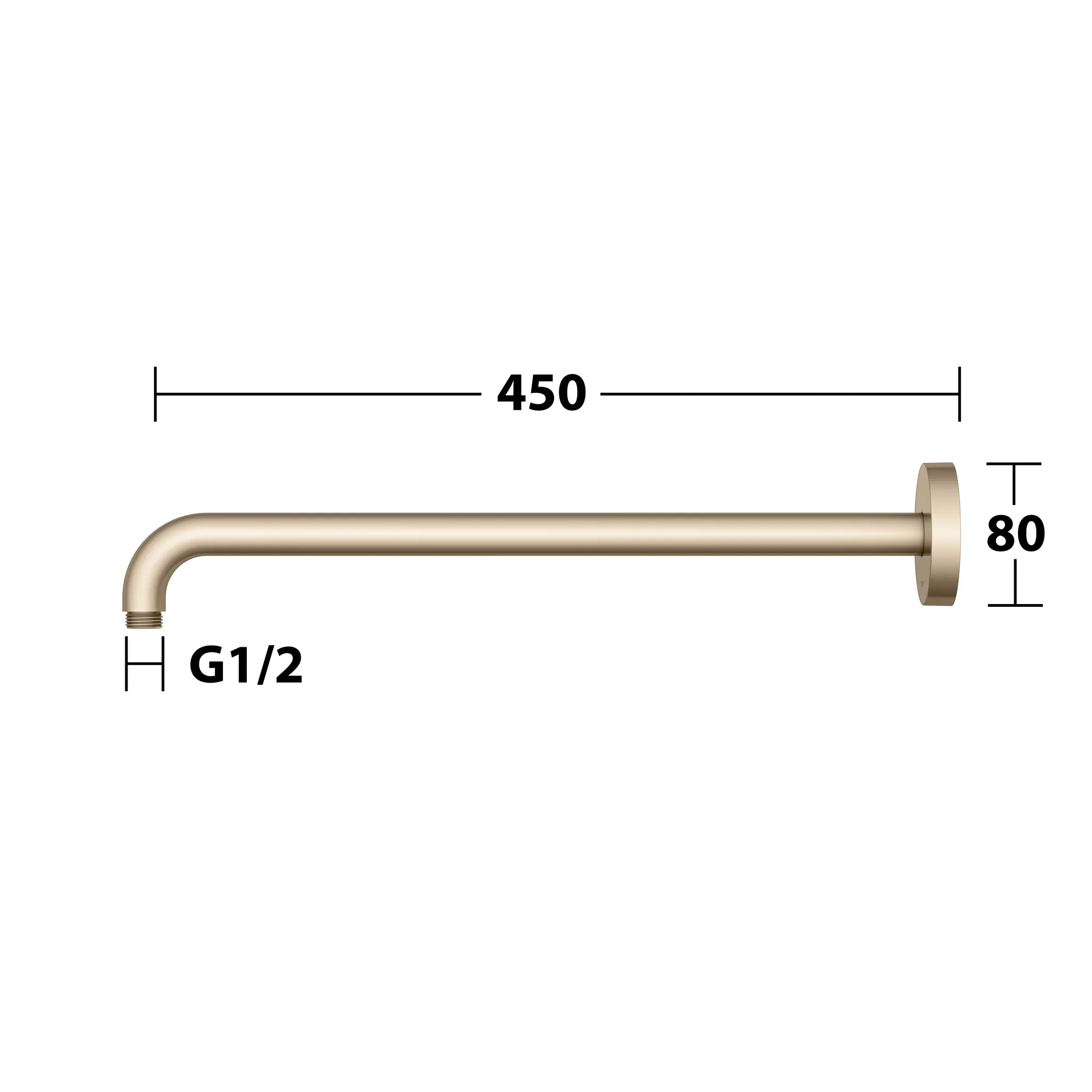 KEUCO Brausearm Wandmontage rund 450 mm Bronze gebürstet