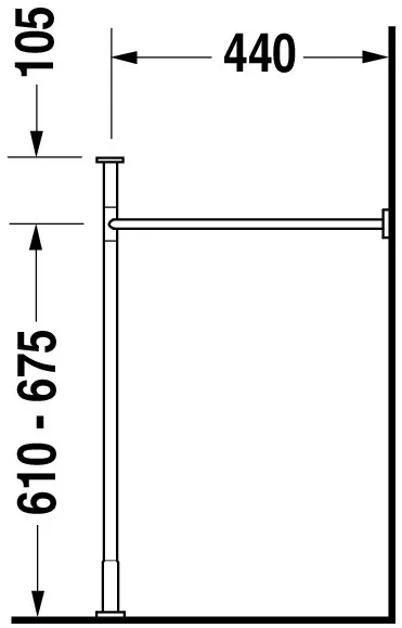 Duravit Metallkonsole Vero, Chrom Poliert, höhenverstellbar, 440x1200x715-780 mm Duravit Metallkonsole Vero, Chrom Poliert, höhenverstellbar, 440x1200x715-780 mm