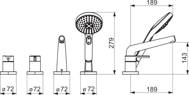 Einhebelmischer Fertigmontageset für Wanne/Brause DESIGNO Style 5312 Rosette rund 3-strahlig DN15 Chrom Einhebelmischer Fertigmontageset für Wanne/Brause DESIGNO Style 5312 Rosette rund 3-strahlig DN15 Chrom