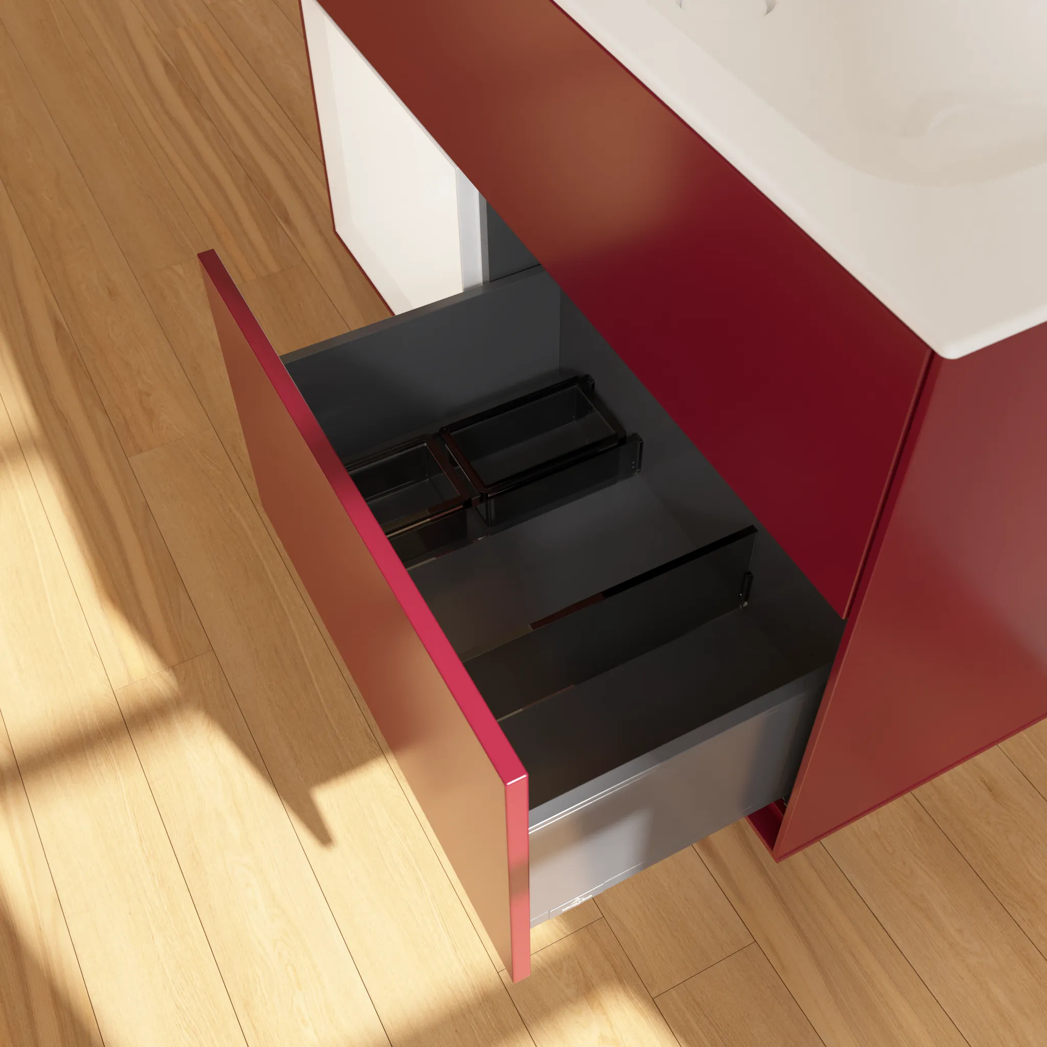 Villeroy & Boch Waschtischunterschrank „Finion“ für Schrankwaschtisch 996 × 591 × 498 mm Peony Matt Lacquer, für Becken mittig Villeroy & Boch Waschtischunterschrank „Finion“ für Schrankwaschtisch 996 × 591 × 498 mm Peony Matt Lacquer, für Becken mittig