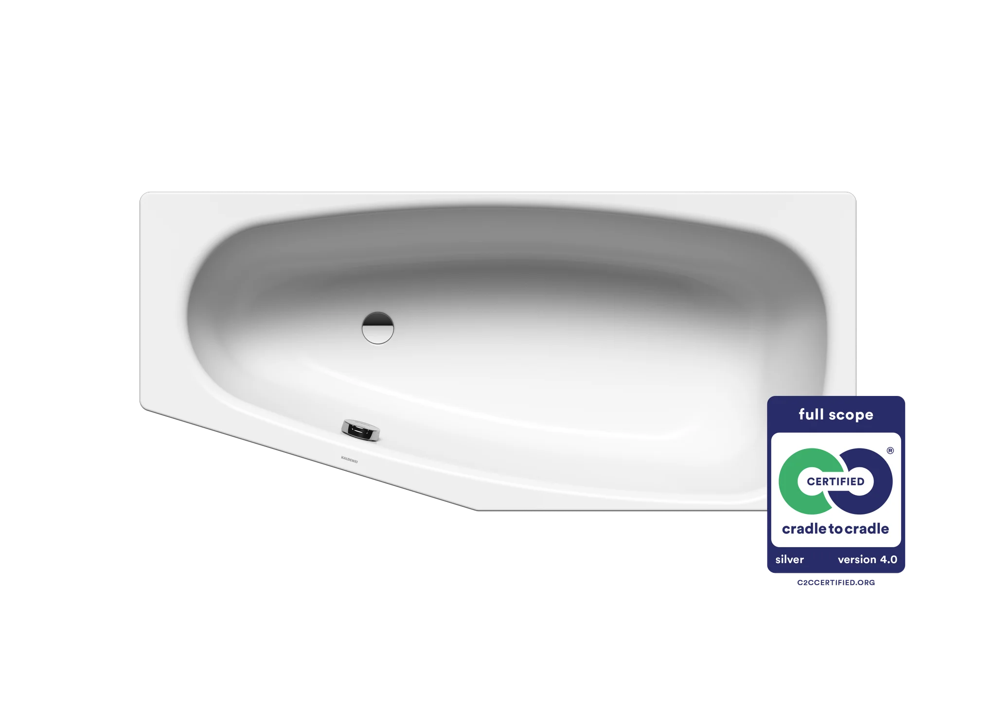 Kaldewei MINI LINKS Badewanne, alpinweiß, 1570x700 mm, seitlicher Ab- und Überlauf