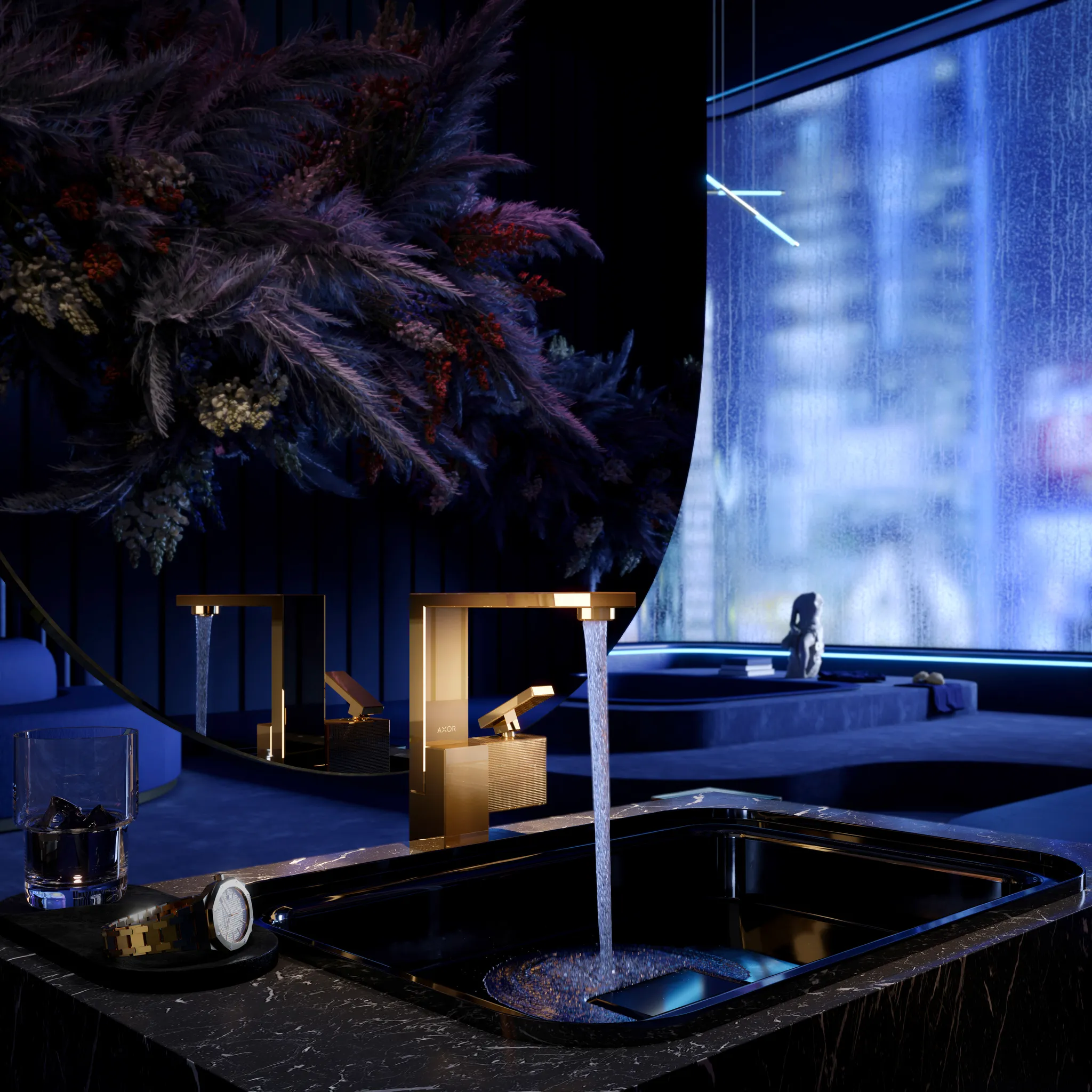 Waschtischmischer 190 Axor Edge Diamantschliff chrom Waschtischmischer 190 Axor Edge Diamantschliff chrom