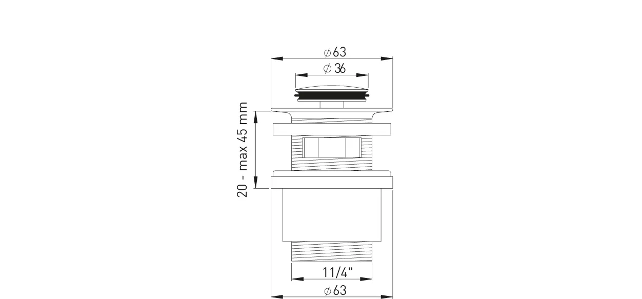 Design-Excentergarnitur 1 1/4″ MS vc Druckverschlussexcenterstopfen klein