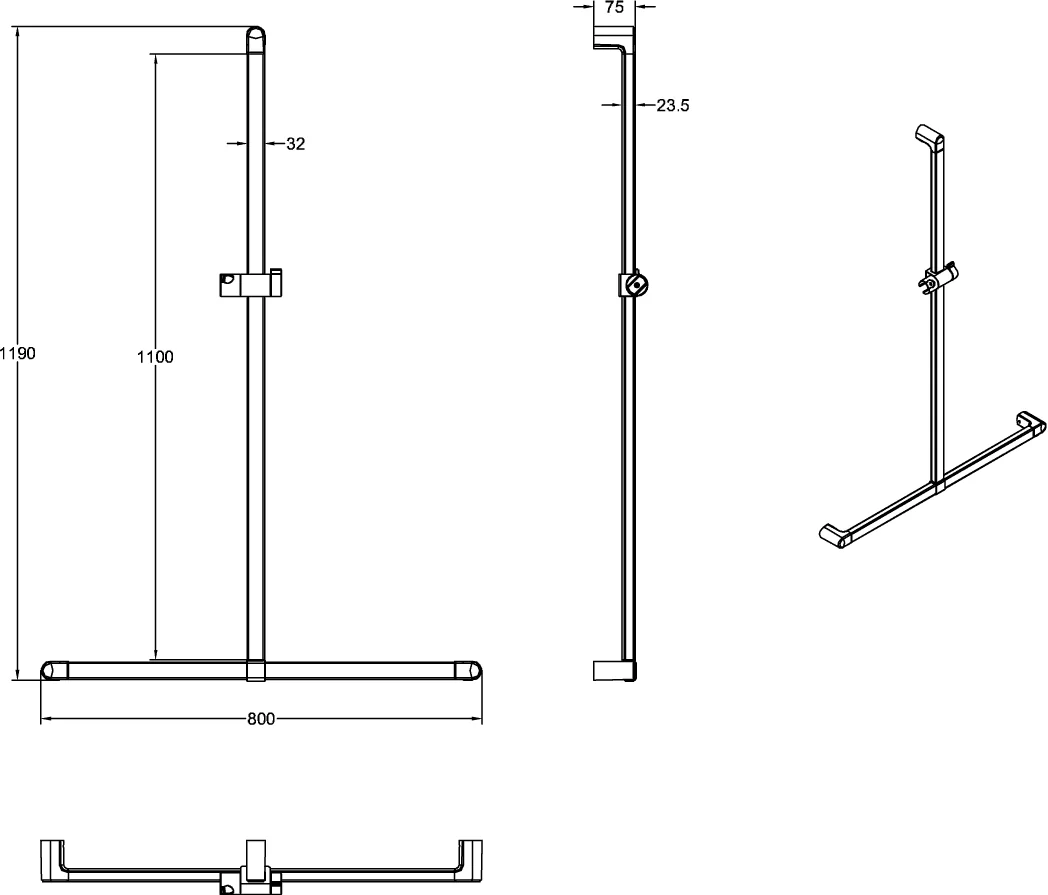 Villeroy & Boch ViCareDESIGN Handlauf Aluminium 800 mm Villeroy & Boch ViCareDESIGN Handlauf Aluminium 800 mm