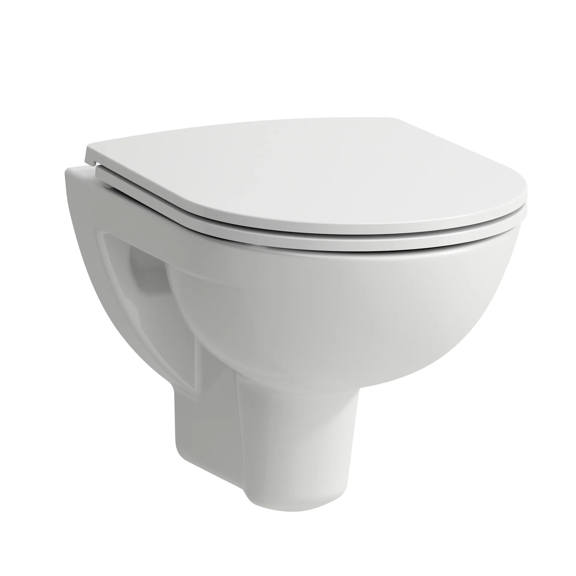 Tiefspül-WC wandhängend+Sitz PRO Pack 490x360 spülrandlos Ausführung kurz (kompakt), offene Befestigung, weiß, bestehend aus H8219520000001 Wand-WC und H8989660000001 WC-Sitz SLIM mit Absenkautomatik
