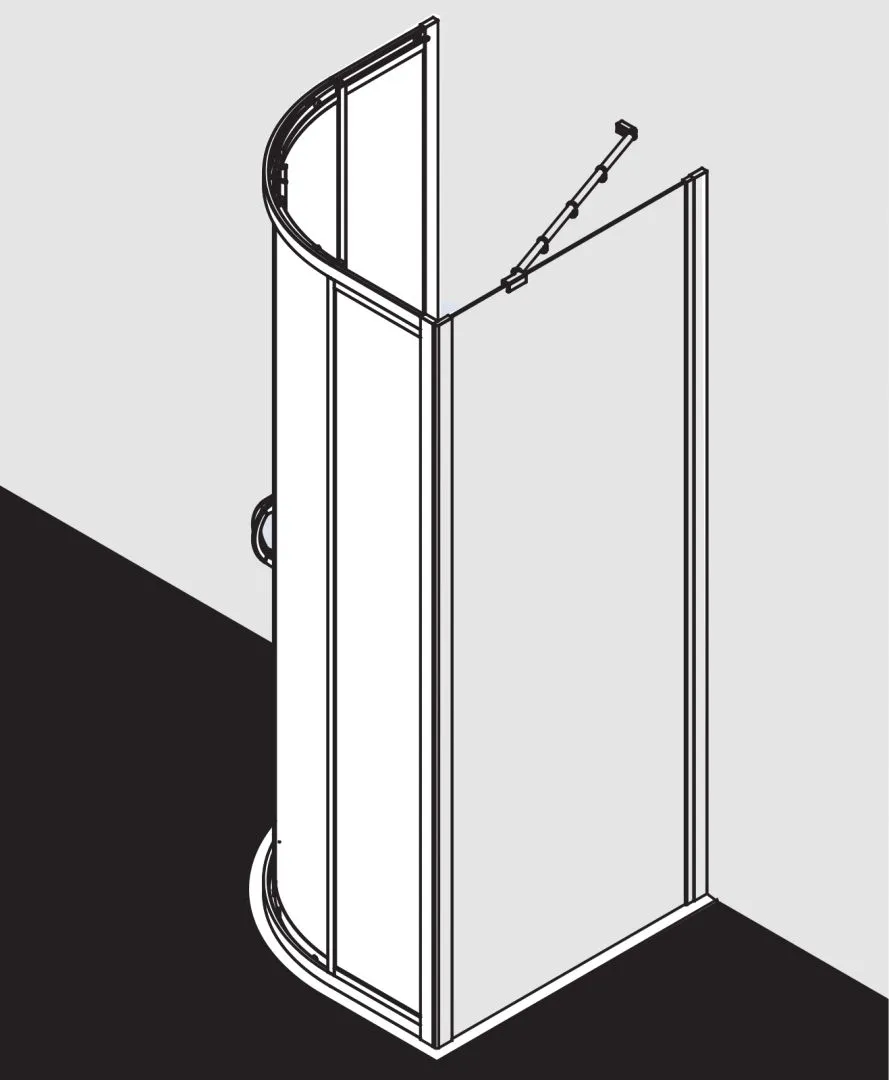 Kermi Duschdesign IBIZA 2000 Viertelkreis-Duschkabine (Gleittüren), Silber Mattglanz, 1850x900mm Kermi Duschdesign IBIZA 2000 Viertelkreis-Duschkabine (Gleittüren), Silber Mattglanz, 1850x900mm