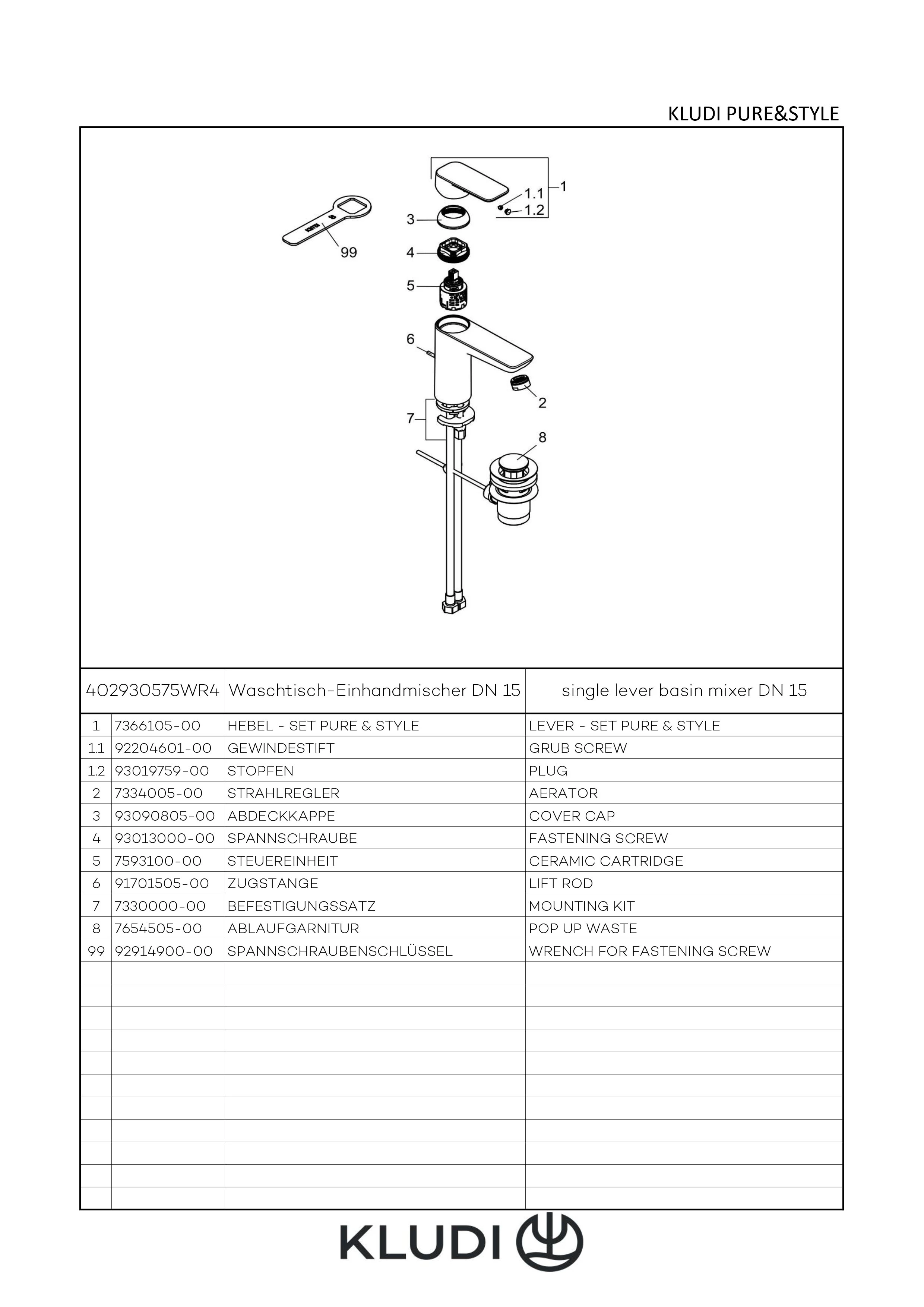 PURE & STYLE WaschtischEHM 100 ECO PLUS, m. Metallablaufg. chrom PURE & STYLE WaschtischEHM 100 ECO PLUS, m. Metallablaufg. chrom