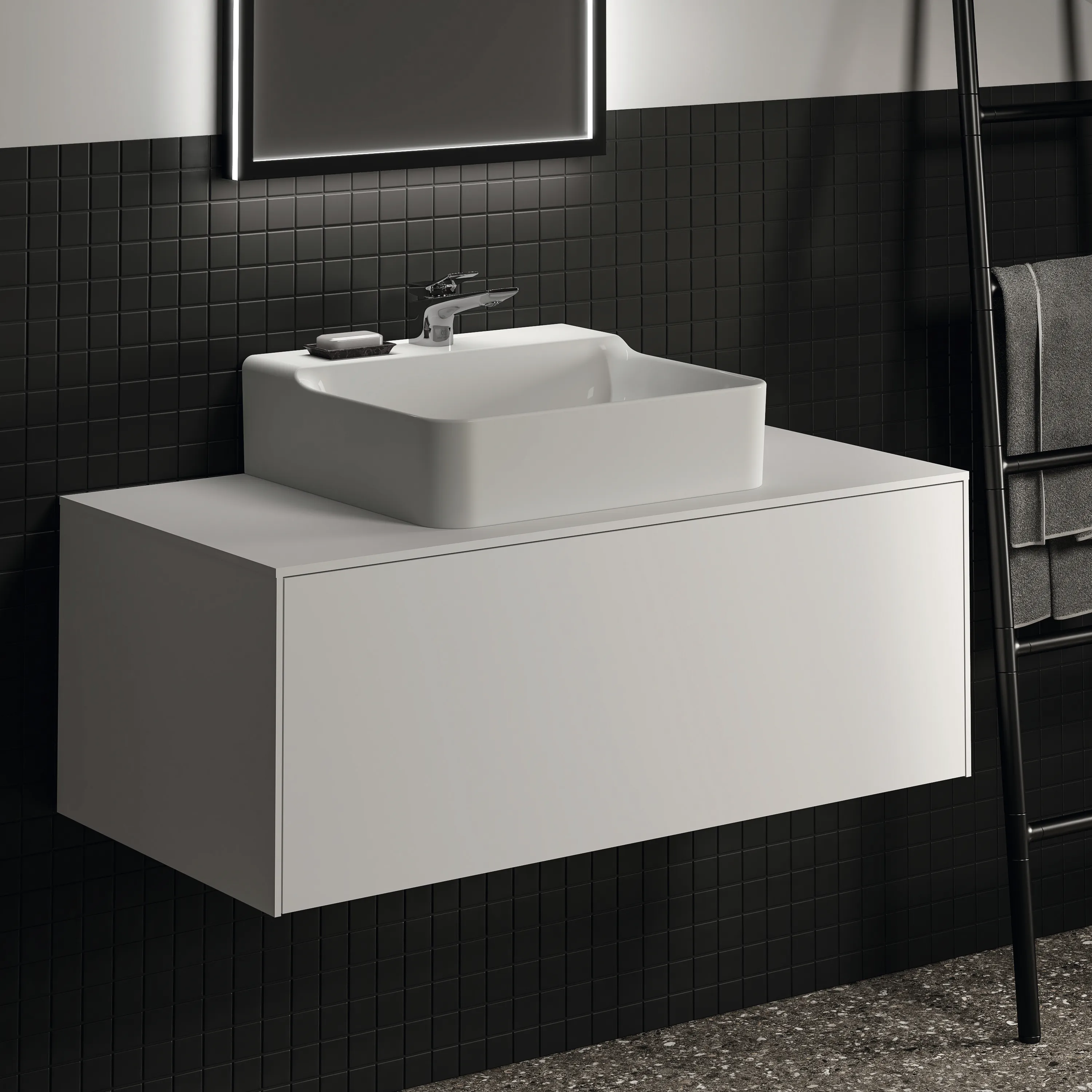 Ideal Standard Waschtischunterschrank „Conca“ 100,2 × 37 × 50,5 cm Weiß matt lackiert Ideal Standard Waschtischunterschrank „Conca“ 100,2 × 37 × 50,5 cm Weiß matt lackiert