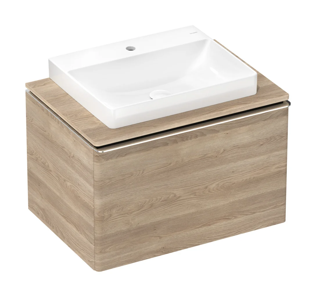 Hansgrohe Xelu Q Aufsatzwaschtisch, weiß, 600x480 mm, geschliffen, SmartClean, glänzend, ohne Überlauf