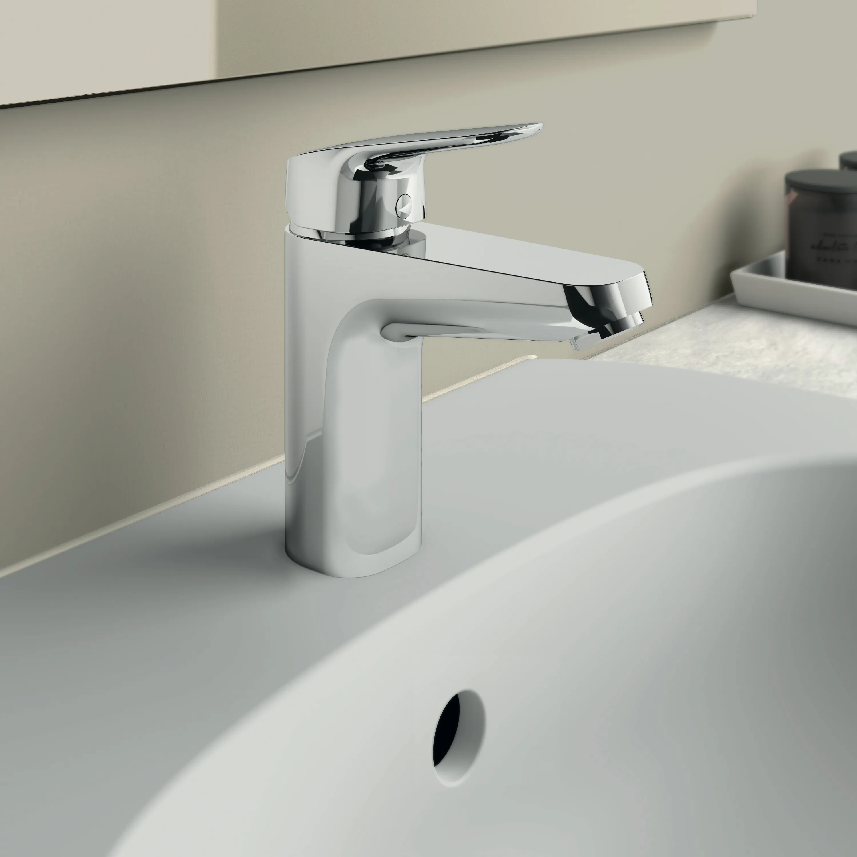 Waschtischarmatur Ceraflex, 5 l/min., ohne Ablaufgarnitur, Ausladung 110mm, Chrom Waschtischarmatur Ceraflex, 5 l/min., ohne Ablaufgarnitur, Ausladung 110mm, Chrom