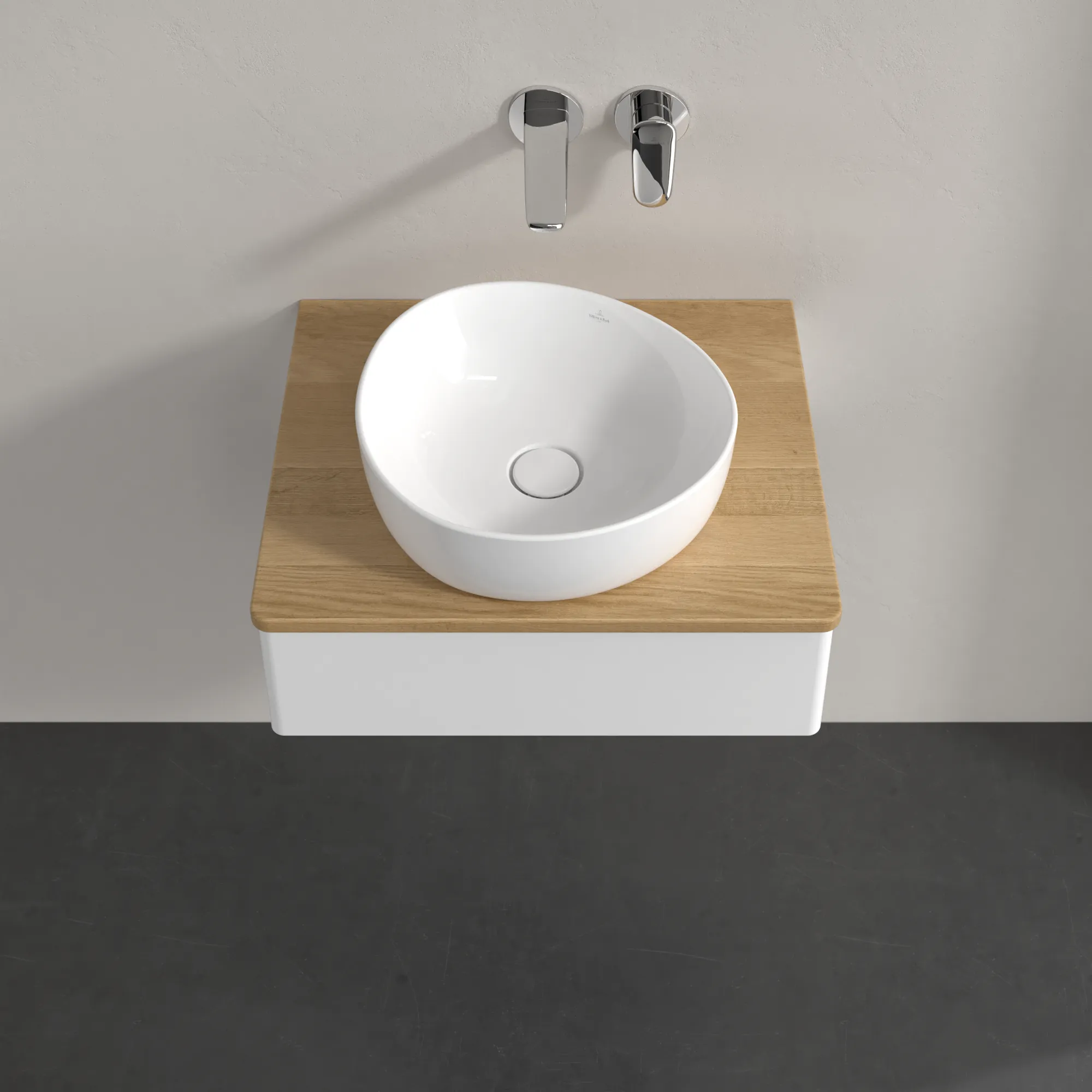 Villeroy & Boch Waschbeckenunterschrank Antao K07_1, 600x190x500 mm, White Matt Lacquer, Massivholz Abdeckplatte, SoftClosing, Push-to-open Villeroy & Boch Waschbeckenunterschrank Antao K07_1, 600x190x500 mm, White Matt Lacquer, Massivholz Abdeckplatte, SoftClosing, Push-to-open